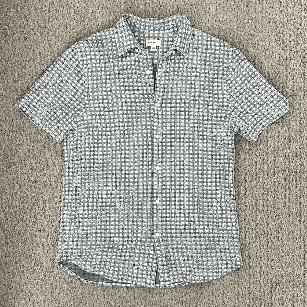 Club Monaco Terrycloth Short Sleeve Old Money Shirt